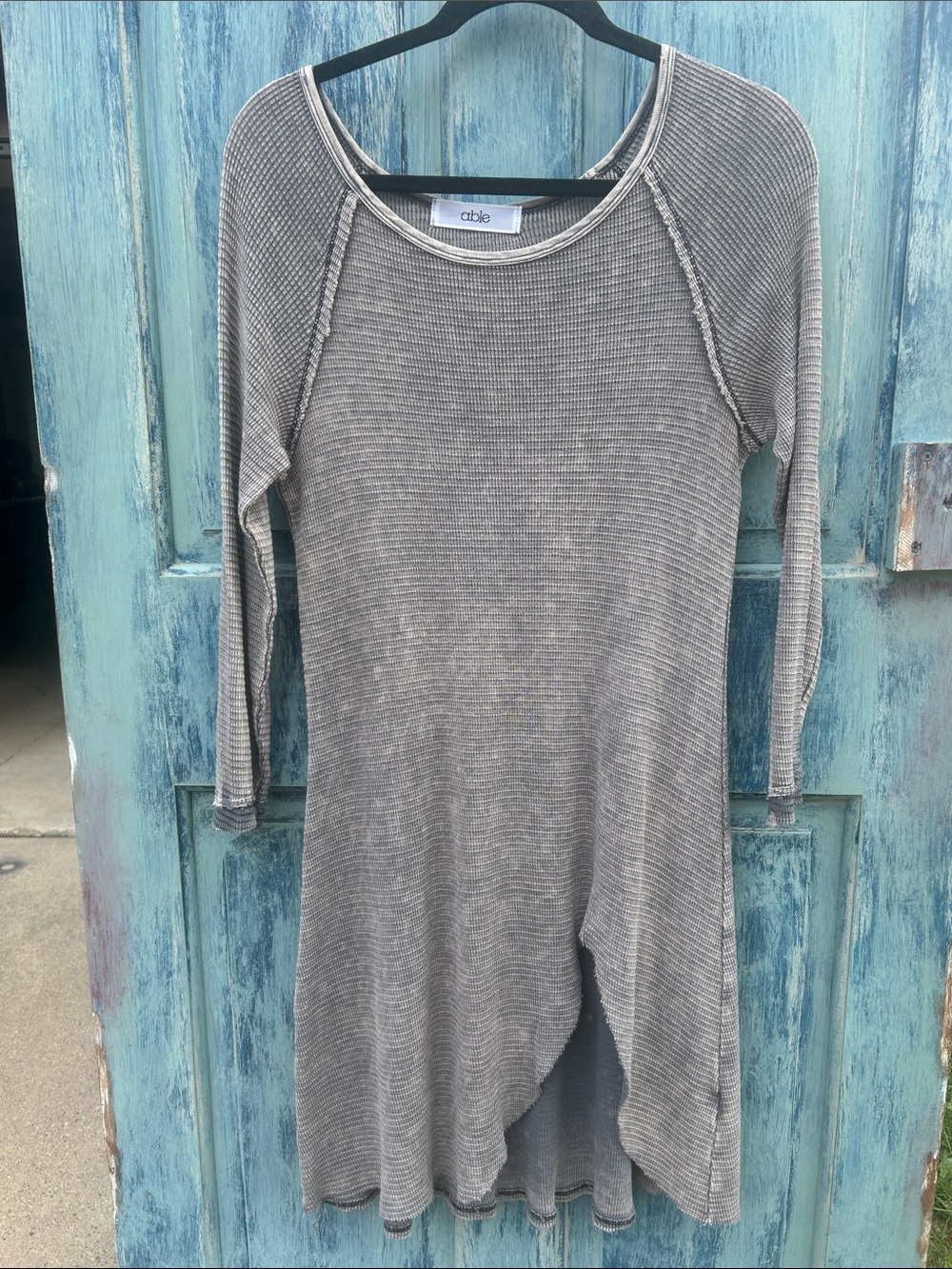 Upcycled asymmetrical post apocalyptic zombie apocalypse thermal tunic dress